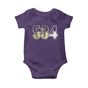 504 NOLA New Orleans Louisiana Baby Onesie TS09 Purple Print Your Wear