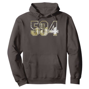504 NOLA New Orleans Louisiana Hoodie TS09 Dark Chocolate Print Your Wear