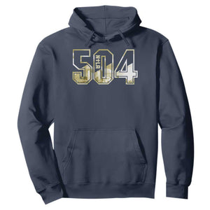504 NOLA New Orleans Louisiana Hoodie TS09 Navy Print Your Wear