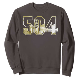 504 NOLA New Orleans Louisiana Sweatshirt TS09 Dark Chocolate Print Your Wear
