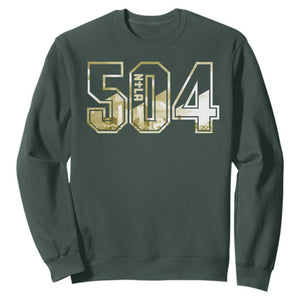 504 NOLA New Orleans Louisiana Sweatshirt TS09 Dark Forest Green Print Your Wear