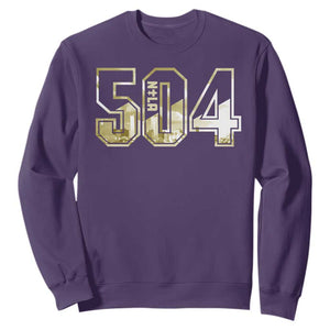 504 NOLA New Orleans Louisiana Sweatshirt TS09 Purple Print Your Wear