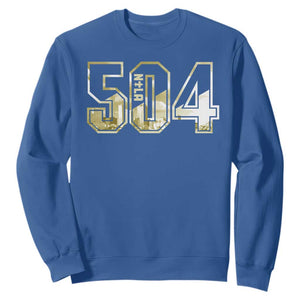 504 NOLA New Orleans Louisiana Sweatshirt TS09 Royal Blue Print Your Wear