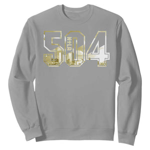 504 NOLA New Orleans Louisiana Sweatshirt TS09 Sport Gray Print Your Wear