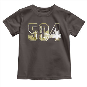 504 NOLA New Orleans Louisiana Toddler T Shirt TS09 Dark Chocolate Print Your Wear