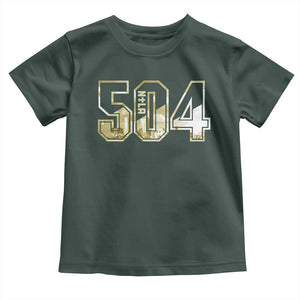 504 NOLA New Orleans Louisiana Toddler T Shirt TS09 Dark Forest Green Print Your Wear