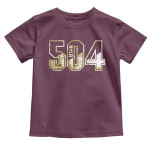 504 NOLA New Orleans Louisiana Toddler T Shirt TS09 Maroon Print Your Wear