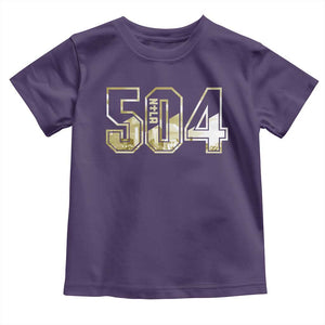 504 NOLA New Orleans Louisiana Toddler T Shirt TS09 Purple Print Your Wear