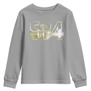504 NOLA New Orleans Louisiana Youth Sweatshirt TS09 Sport Gray Print Your Wear