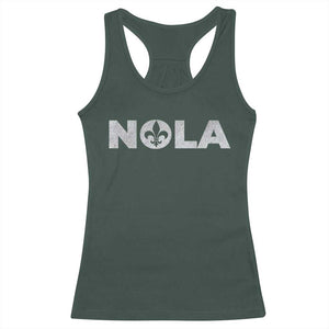 NOLA New Orleans Louisiana Racerback Tank Top TS09 Dark Forest Green Print Your Wear
