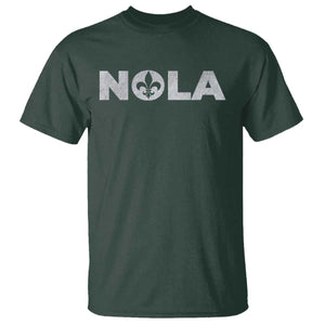 NOLA New Orleans Louisiana T Shirt TS09 Dark Forest Green Print Your Wear