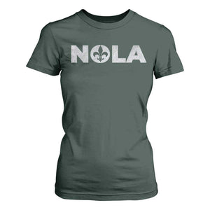 NOLA New Orleans Louisiana T Shirt For Women TS09 Dark Forest Green Print Your Wear