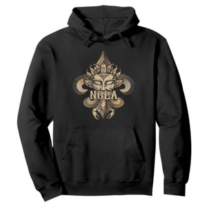 NOLA New Orleans Louisiana Hoodie Mardi Gras Mask Fleur De Lis TS09 Black Print Your Wear