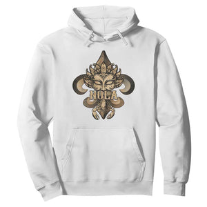 NOLA New Orleans Louisiana Hoodie Mardi Gras Mask Fleur De Lis TS09 White Print Your Wear