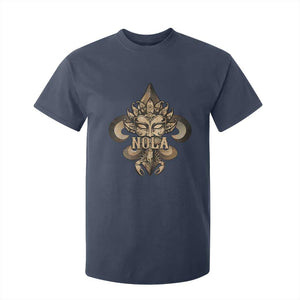 NOLA New Orleans Louisiana T Shirt For Kid Mardi Gras Mask Fleur De Lis TS09 Navy Print Your Wear