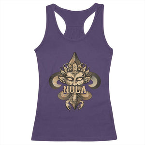 NOLA New Orleans Louisiana Racerback Tank Top Mardi Gras Mask Fleur De Lis TS09 Purple Print Your Wear