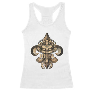 NOLA New Orleans Louisiana Racerback Tank Top Mardi Gras Mask Fleur De Lis TS09 White Print Your Wear