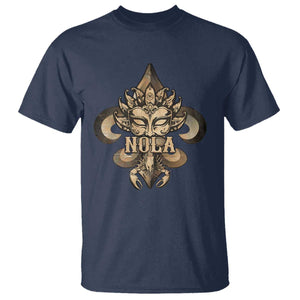 NOLA New Orleans Louisiana T Shirt Mardi Gras Mask Fleur De Lis TS09 Navy Print Your Wear