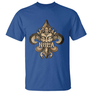 NOLA New Orleans Louisiana T Shirt Mardi Gras Mask Fleur De Lis TS09 Royal Blue Print Your Wear