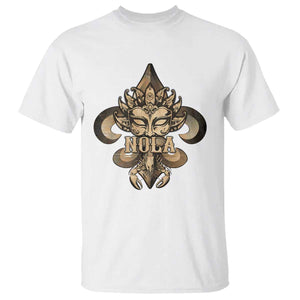 NOLA New Orleans Louisiana T Shirt Mardi Gras Mask Fleur De Lis TS09 White Print Your Wear
