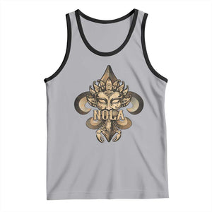 NOLA New Orleans Louisiana Tank Top Mardi Gras Mask Fleur De Lis TS09 Athletic Heather Black Print Your Wear