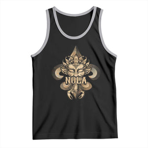 NOLA New Orleans Louisiana Tank Top Mardi Gras Mask Fleur De Lis TS09 Black Athletic Heather Print Your Wear