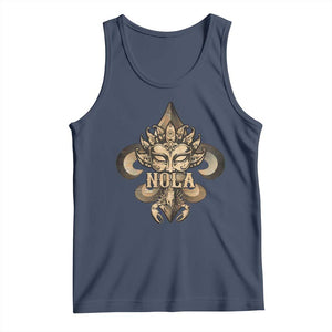 NOLA New Orleans Louisiana Tank Top Mardi Gras Mask Fleur De Lis TS09 Navy Print Your Wear