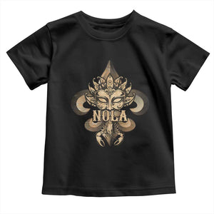 NOLA New Orleans Louisiana Toddler T Shirt Mardi Gras Mask Fleur De Lis TS09 Black Print Your Wear