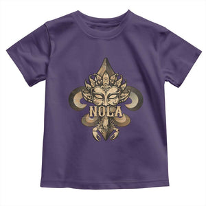NOLA New Orleans Louisiana Toddler T Shirt Mardi Gras Mask Fleur De Lis TS09 Purple Print Your Wear