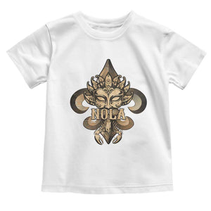 NOLA New Orleans Louisiana Toddler T Shirt Mardi Gras Mask Fleur De Lis TS09 White Print Your Wear