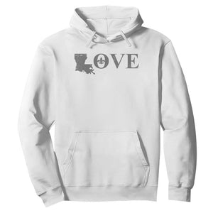LOVE Louisiana Hoodie Fleur De Lis LA Map TS09 White Print Your Wear