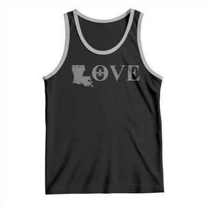 LOVE Louisiana Tank Top Fleur De Lis LA Map TS09 Black Athletic Heather Print Your Wear