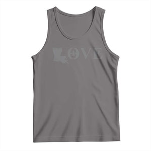 LOVE Louisiana Tank Top Fleur De Lis LA Map TS09 Deep Heather Print Your Wear