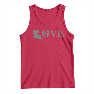 LOVE Louisiana Tank Top Fleur De Lis LA Map TS09 Red Print Your Wear