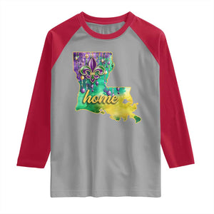 Home Louisiana Raglan Shirt Mardi Gras Fleur De Lis LA Map TS09 Sport Gray Red Print Your Wear