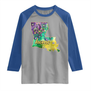 Home Louisiana Raglan Shirt Mardi Gras Fleur De Lis LA Map TS09 Sport Gray Royal Print Your Wear