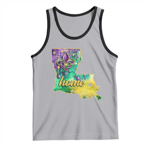 Home Louisiana Tank Top Mardi Gras Fleur De Lis LA Map TS09 Athletic Heather Black Print Your Wear