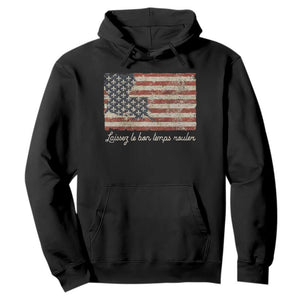 Louisiana Hoodie Laissez Les Bon Temps Rouler American Flag TS09 Black Print Your Wear