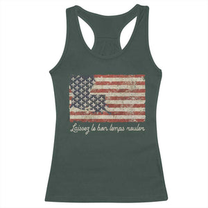 Louisiana Racerback Tank Top Laissez Les Bon Temps Rouler American Flag TS09 Dark Forest Green Print Your Wear