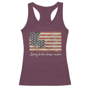 Louisiana Racerback Tank Top Laissez Les Bon Temps Rouler American Flag TS09 Maroon Print Your Wear