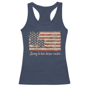 Louisiana Racerback Tank Top Laissez Les Bon Temps Rouler American Flag TS09 Navy Print Your Wear