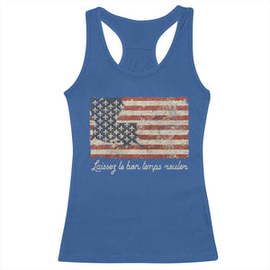 Louisiana Racerback Tank Top Laissez Les Bon Temps Rouler American Flag TS09 Royal Blue Print Your Wear