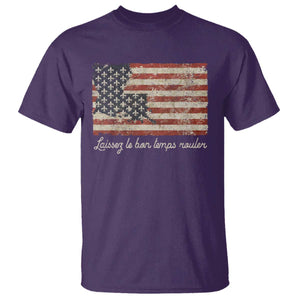 Louisiana T Shirt Laissez Les Bon Temps Rouler American Flag TS09 Purple Print Your Wear