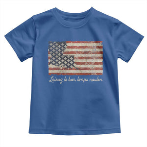 Louisiana Toddler T Shirt Laissez Les Bon Temps Rouler American Flag TS09 Royal Blue Print Your Wear