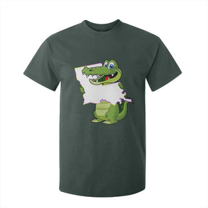 Cute Louisiana Aligator T Shirt For Kid TS09 Dark Forest Green Print Your Wear