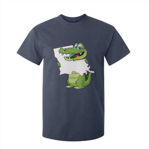 Cute Louisiana Aligator T Shirt For Kid TS09 Navy Print Your Wear