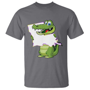 Cute Louisiana Aligator T Shirt TS09 Charcoal Print Your Wear