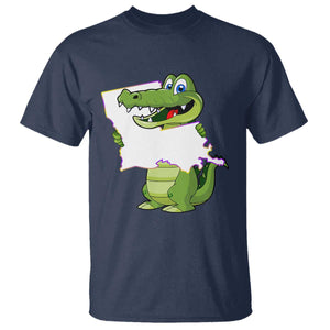 Cute Louisiana Aligator T Shirt TS09 Navy Print Your Wear