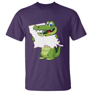 Cute Louisiana Aligator T Shirt TS09 Purple Print Your Wear
