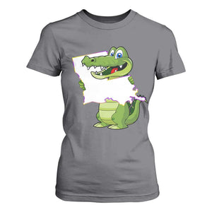 Cute Louisiana Aligator T Shirt For Women TS09 Charcoal Print Your Wear
